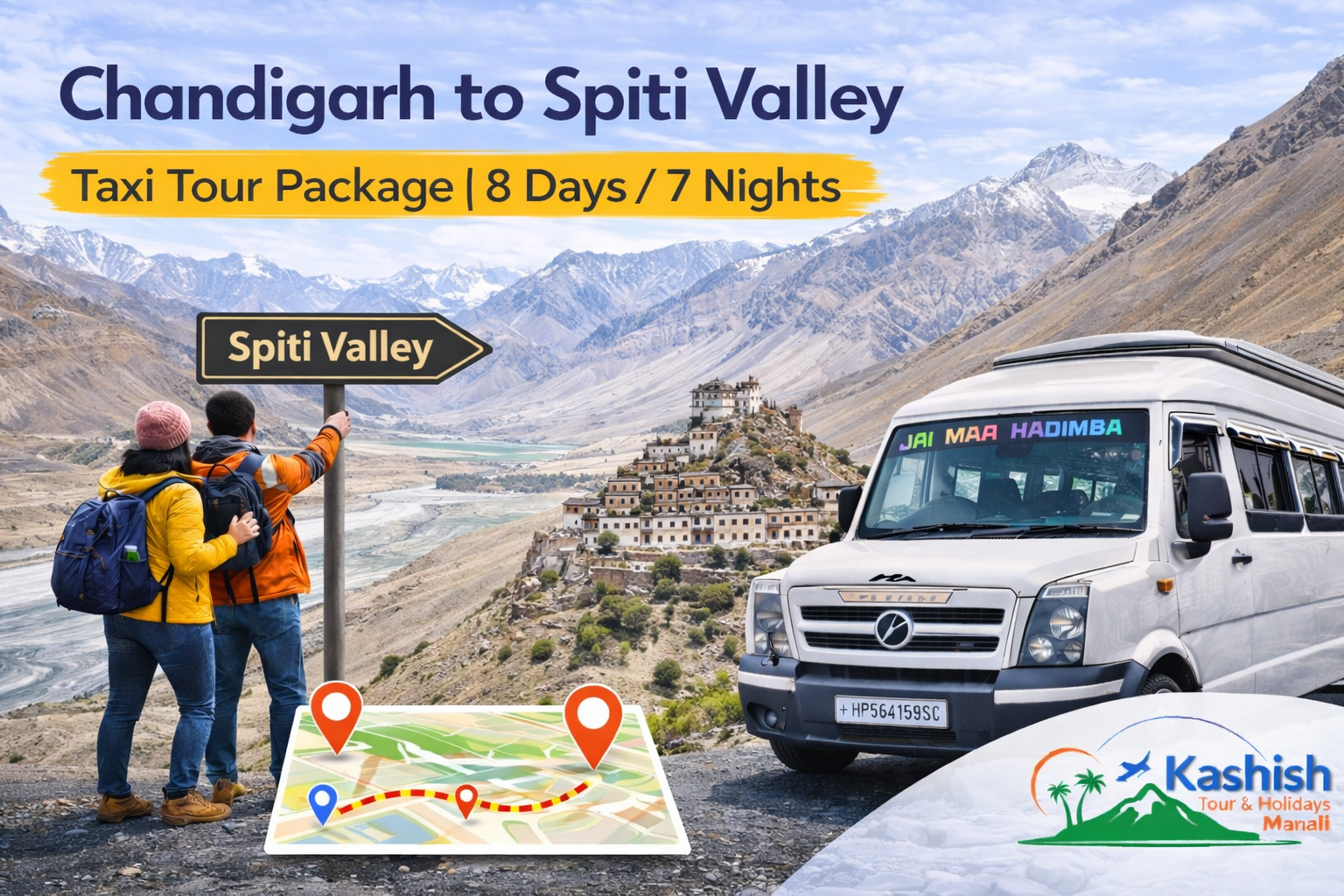 Chandigarh to Spiti Valley Taxi Tour
