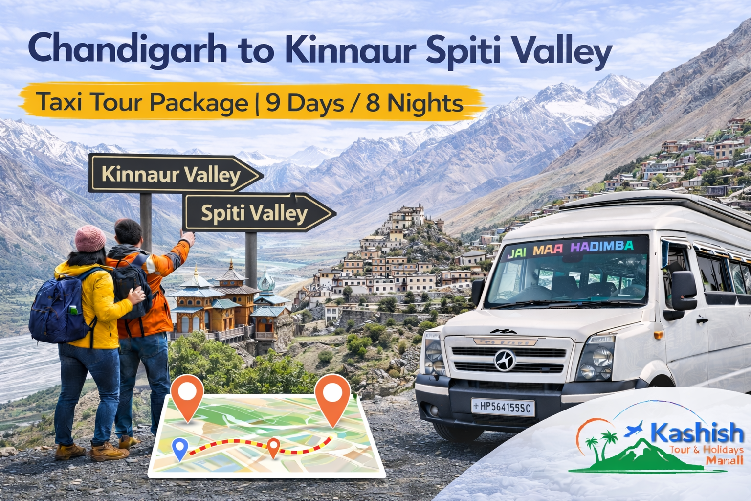 Chandigarh to Kinnaur Spiti Valley Taxi Tour