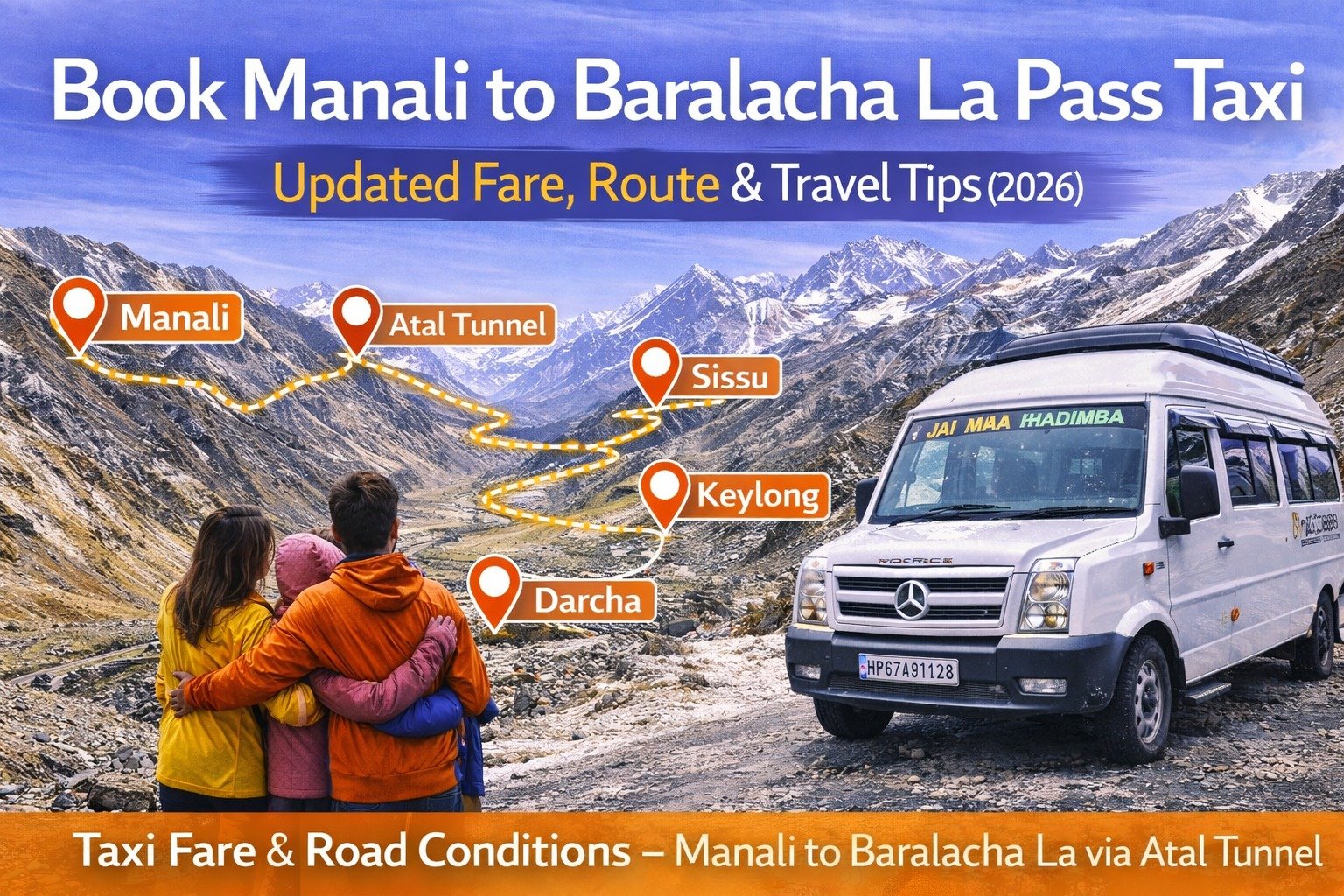 Book Manali to Baralacha La Pass Taxi Service
