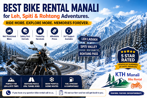 Best Bike Rental Manali for Leh, Spiti & Rohtang Adventures